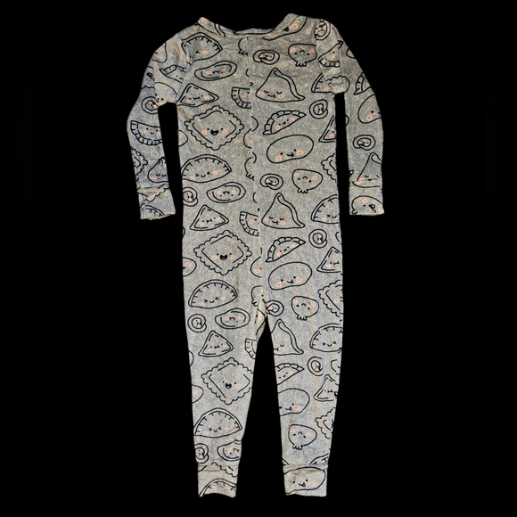 Cat & Jack Boy Girl Long Sleeve Zip Up Footless Happy Dumpling PJs Sz 2T - Picture 2 of 4